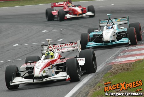 Bruno Junqueira, Graham Rahal en Justin Wilson